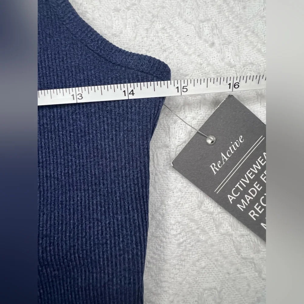 Royal blue Kensi Ribbed performance tank - Picture 8 of 9